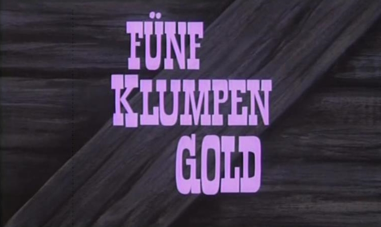 Fünf Klumpen Gold